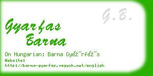 gyarfas barna business card